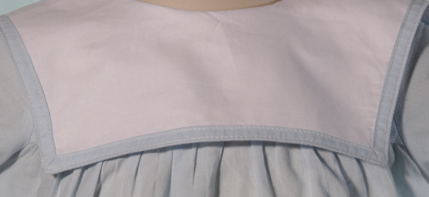 Blue Baby Boy Squared Collar Monogramable Bubble