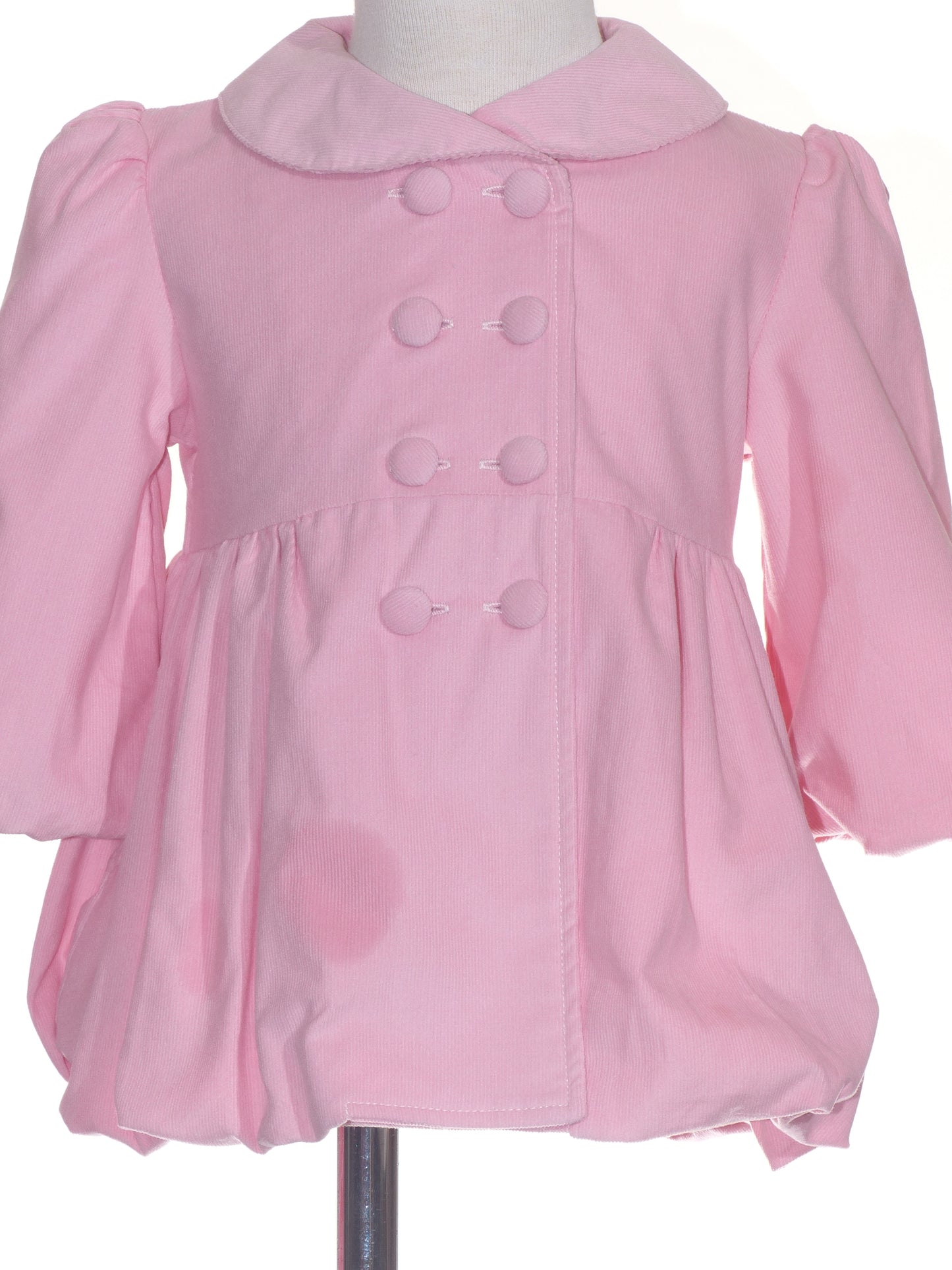 Light Pink Corduroy Coat with Big Buttons