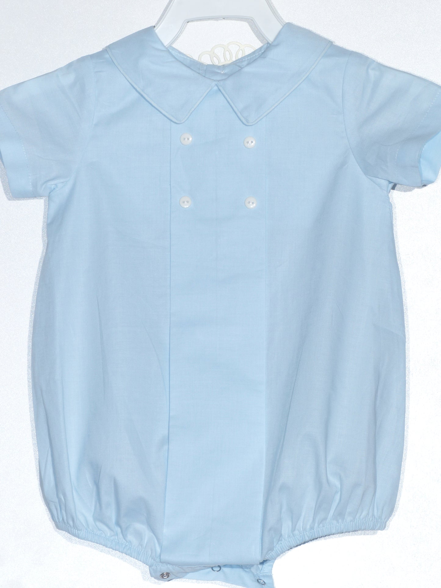 Light Blue Button Short Sleeve Bubble