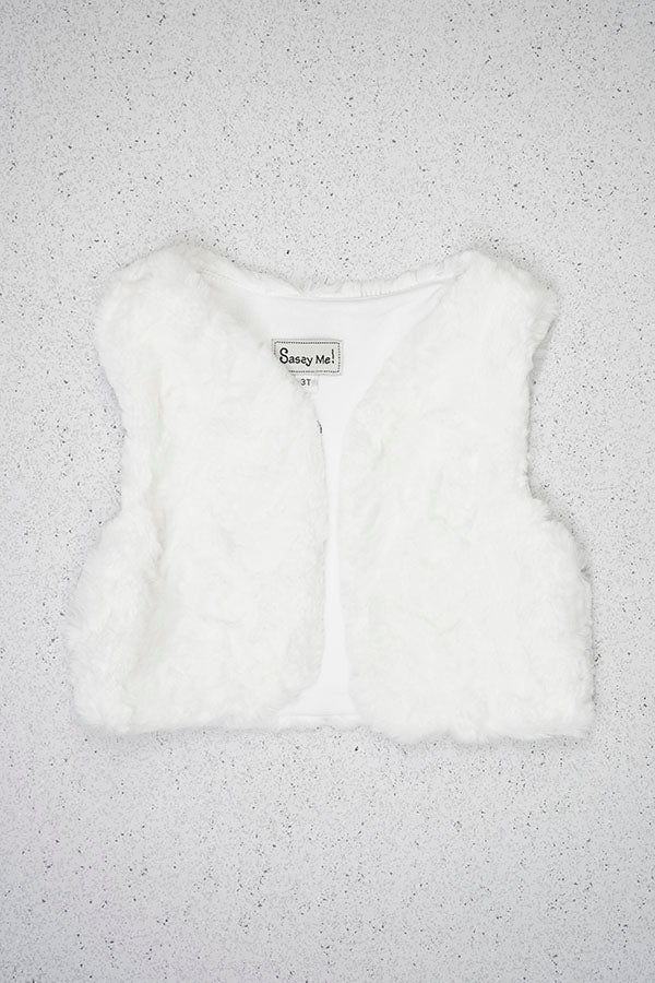 White Faux Fur Vest