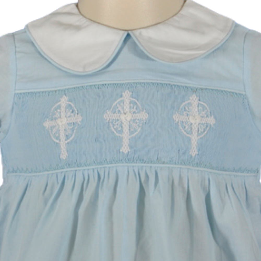 Baby Boys Light Blue Crosses Bubble