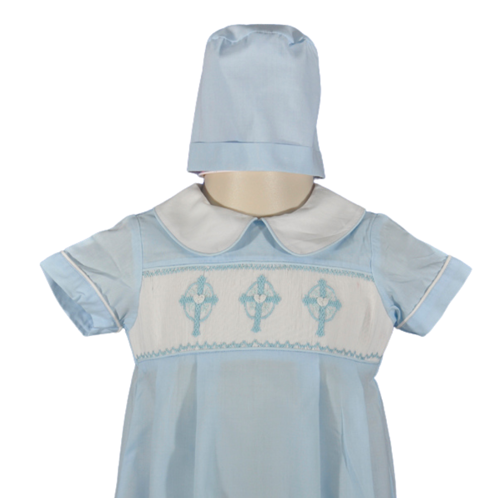Baby Boys Light Blue Crosses Bubble