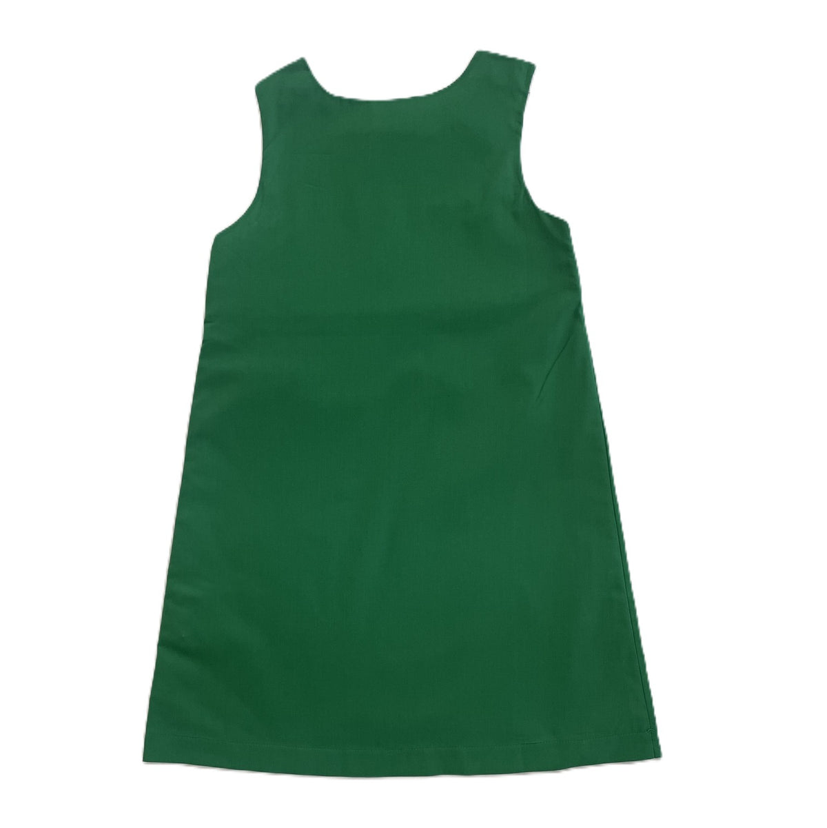 Green A-line Dress With SANTA FACES Hand-Smocked