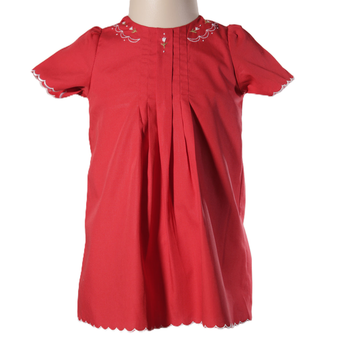 Red Hand Embroidered Flowers Gown