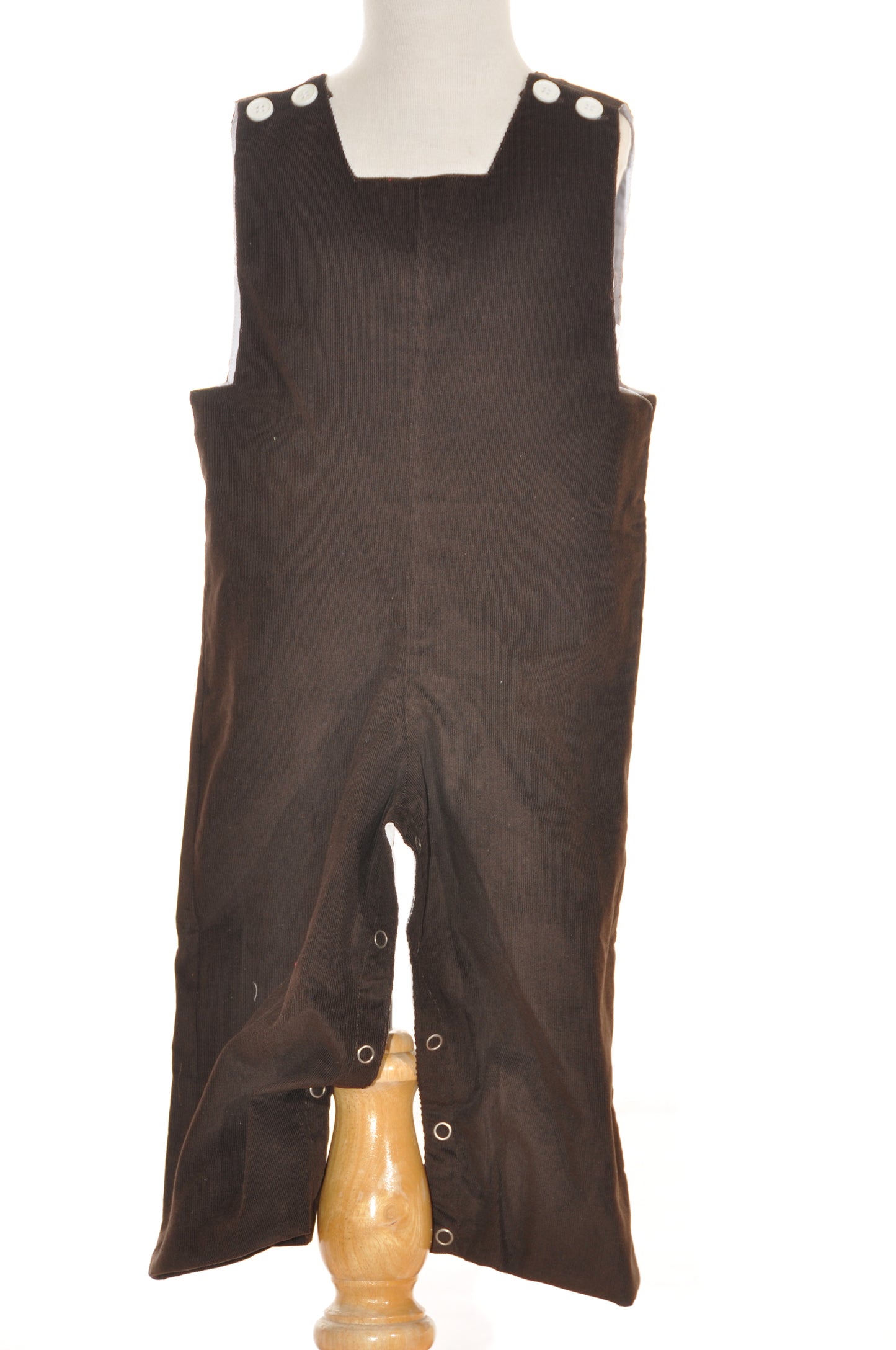 Brown Corduroy Boy Long Overall Monogramable