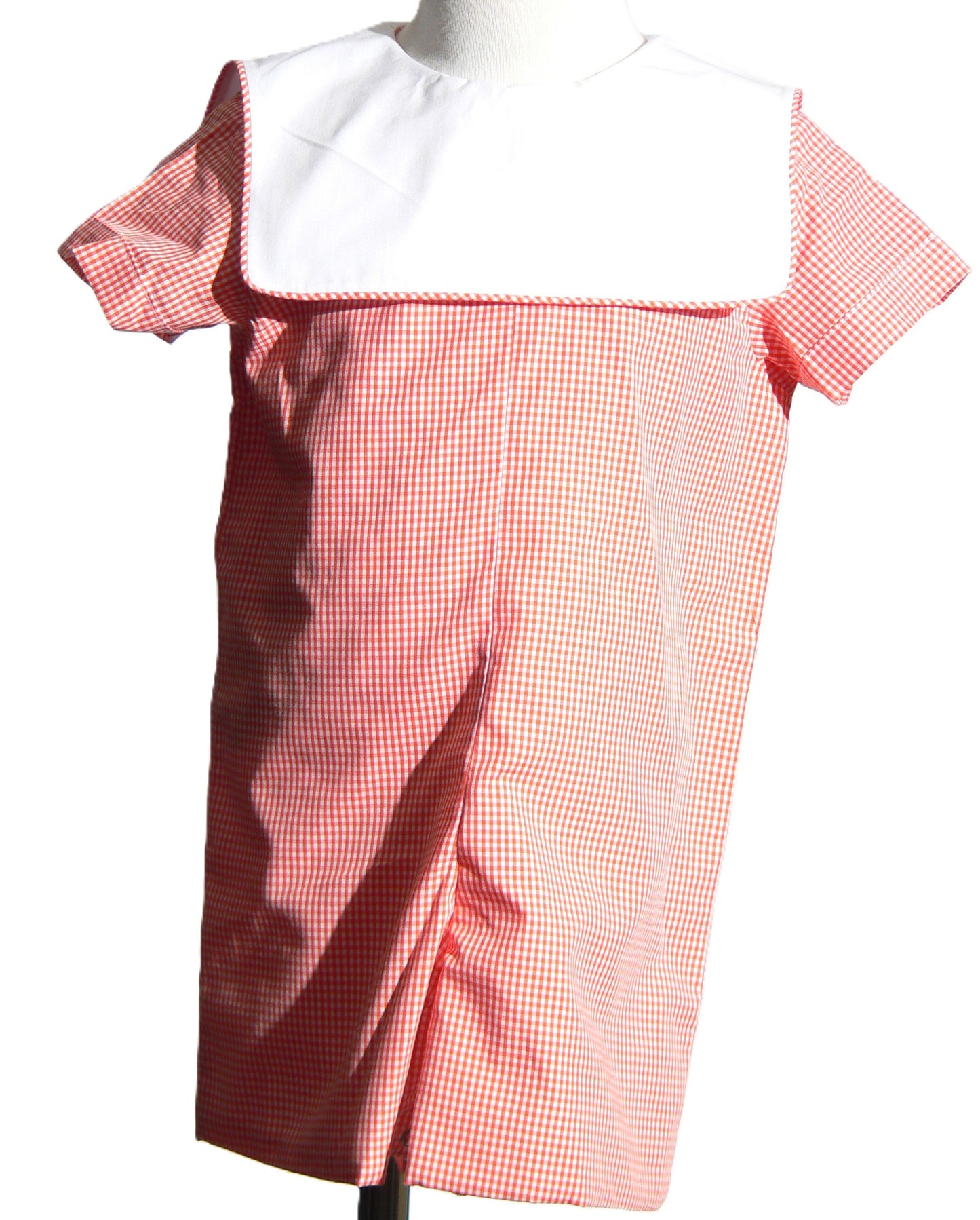 Orange Gingham Jon Jon featuring Squared Collar Monogram able
