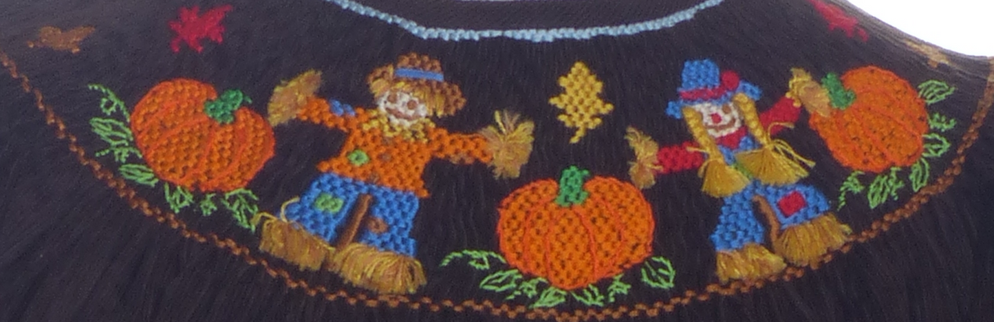 Chocolate Brown Corduroy Pumpkin Smocked Bishop Dress