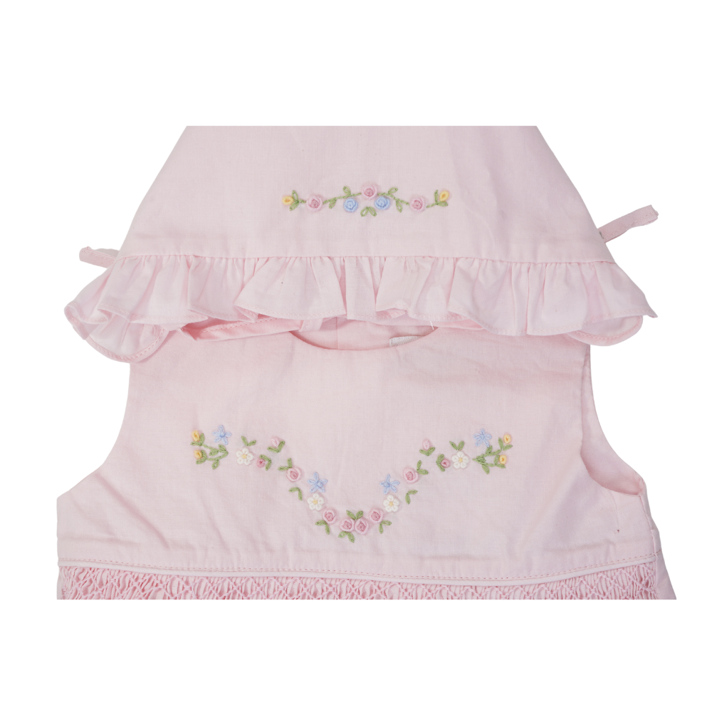 Pink Smocked Sleeveless Dress