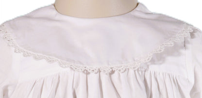 White Scallop Monogramable Round Collar Gown