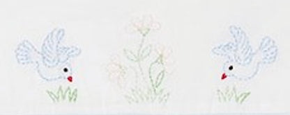 White Birds Shadow-Embroidered Short Sleeve Bubble