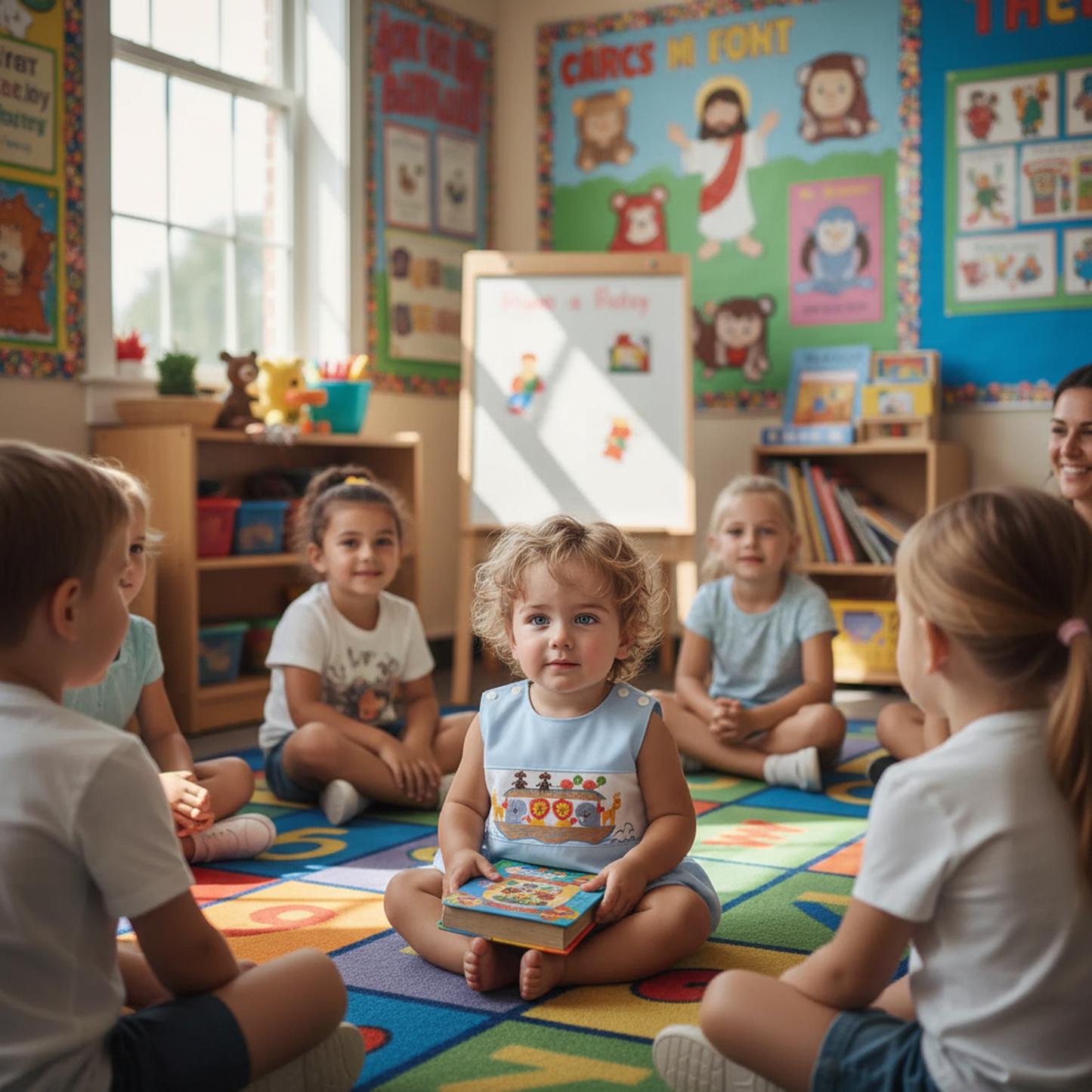 Light Blue NOAH'S ARK Smocked Bubble