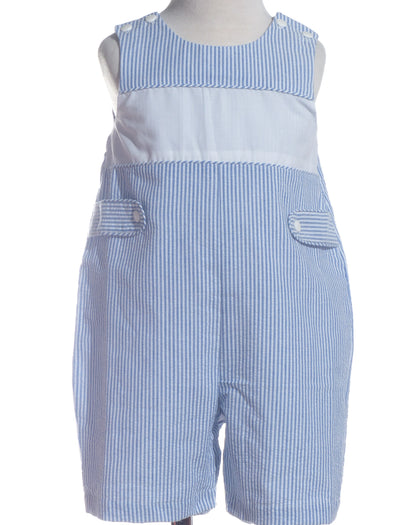 Blue  Seersucker Color Monogramable Jon Jon