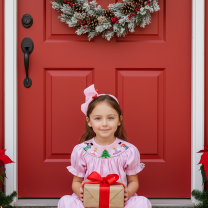 Pink Corduroy Flamingo Smocked Pant Set