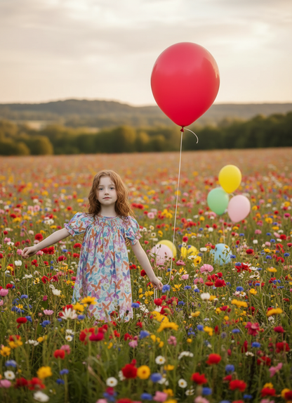 Multicolor Butterflies Print Short Sleeve Dress Featuring Colorful Geometric Smocked Detailing