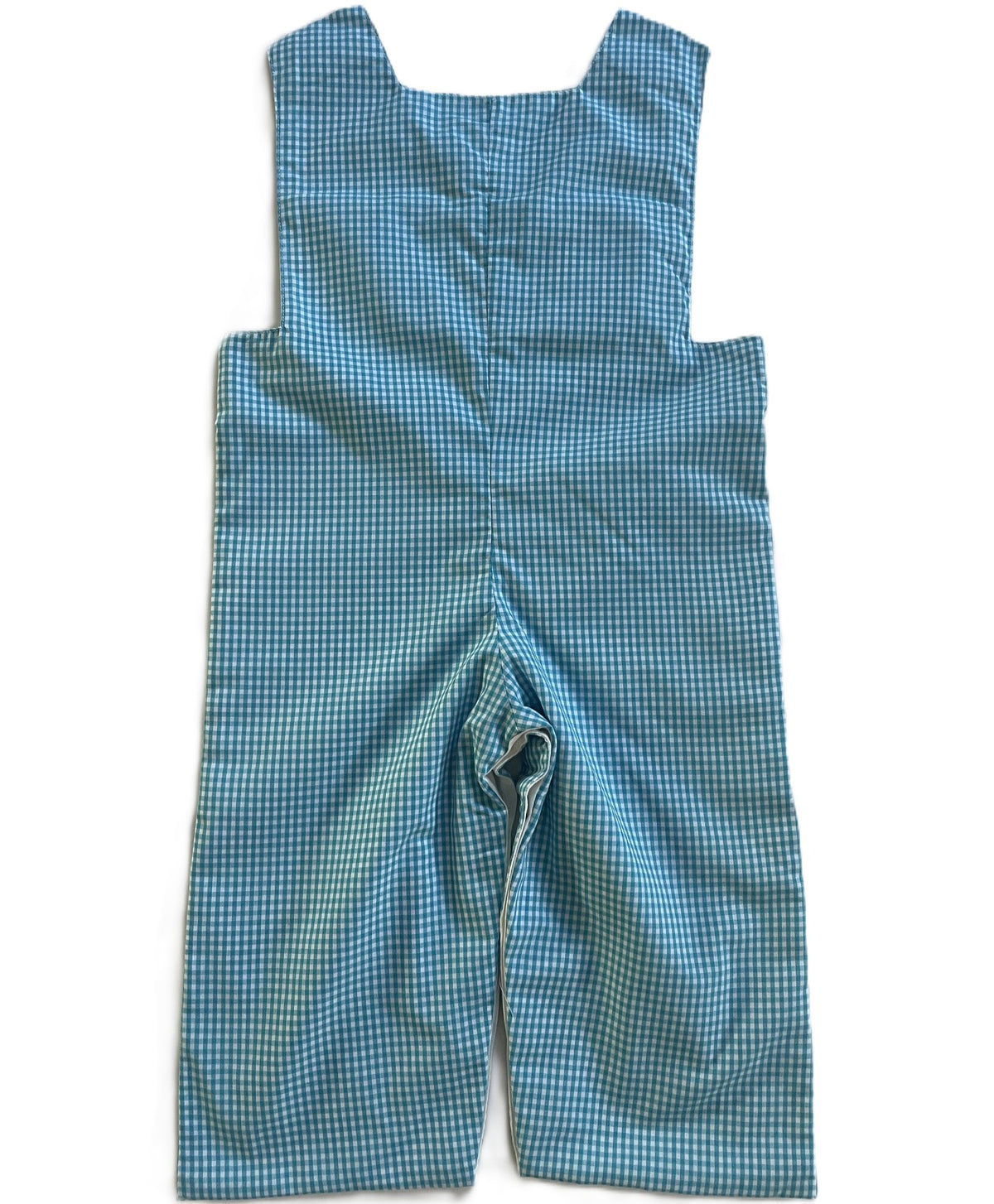 Blue Gingham John John Featuring CATERPILLAR & APPLE Hand-Smocked
