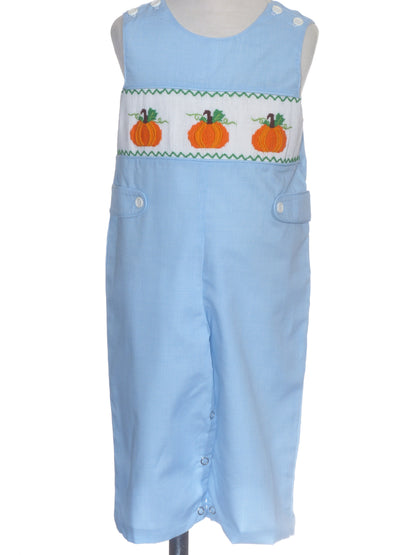 Blue Gingham Boy Long all featuring PUMPKIN Hand-Smocked