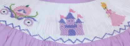Purple Princess Smocked Long Sleeve Bishop Romper