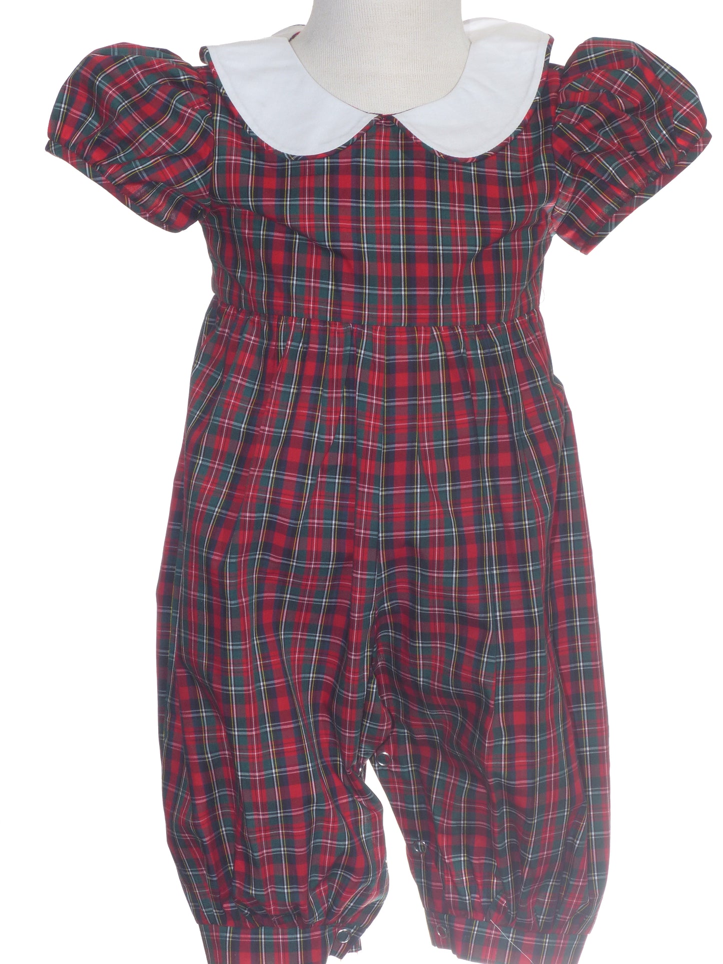 Red Plaid Girl Romper