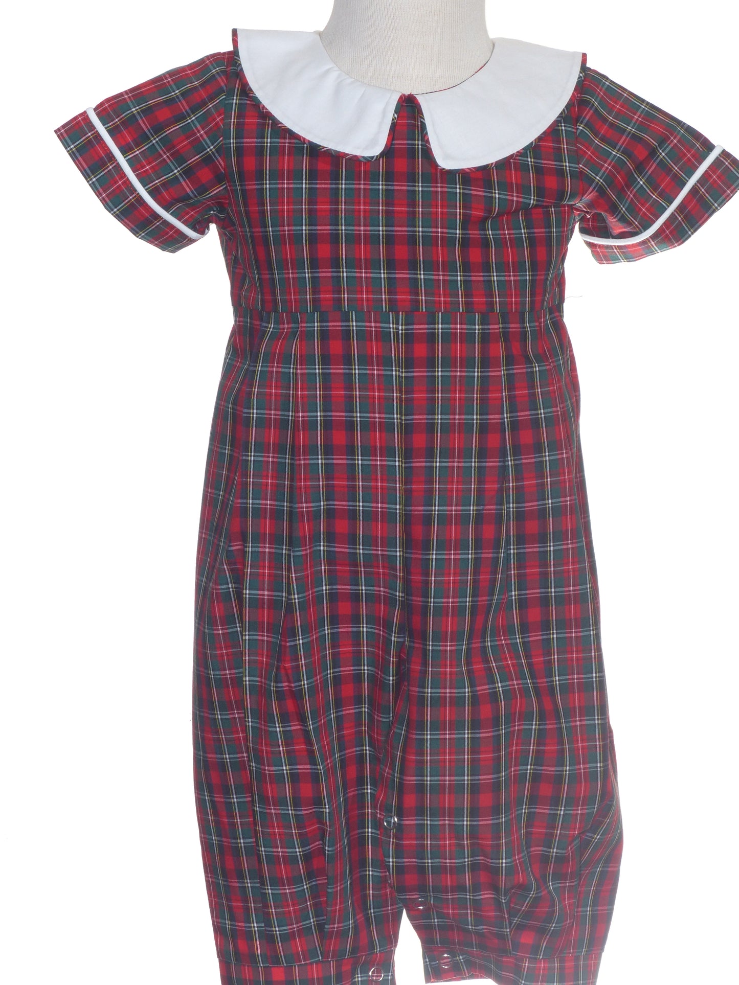 Red Plaid Boy Romper
