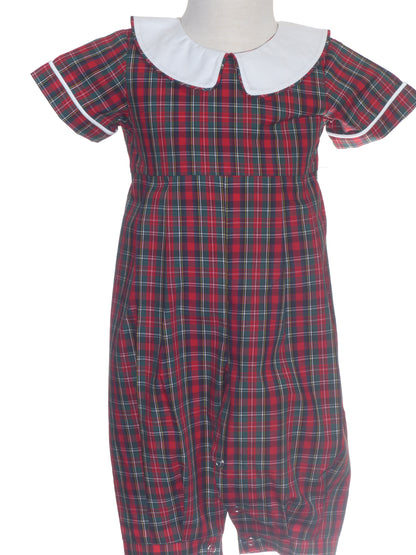 Red Plaid Boy Romper