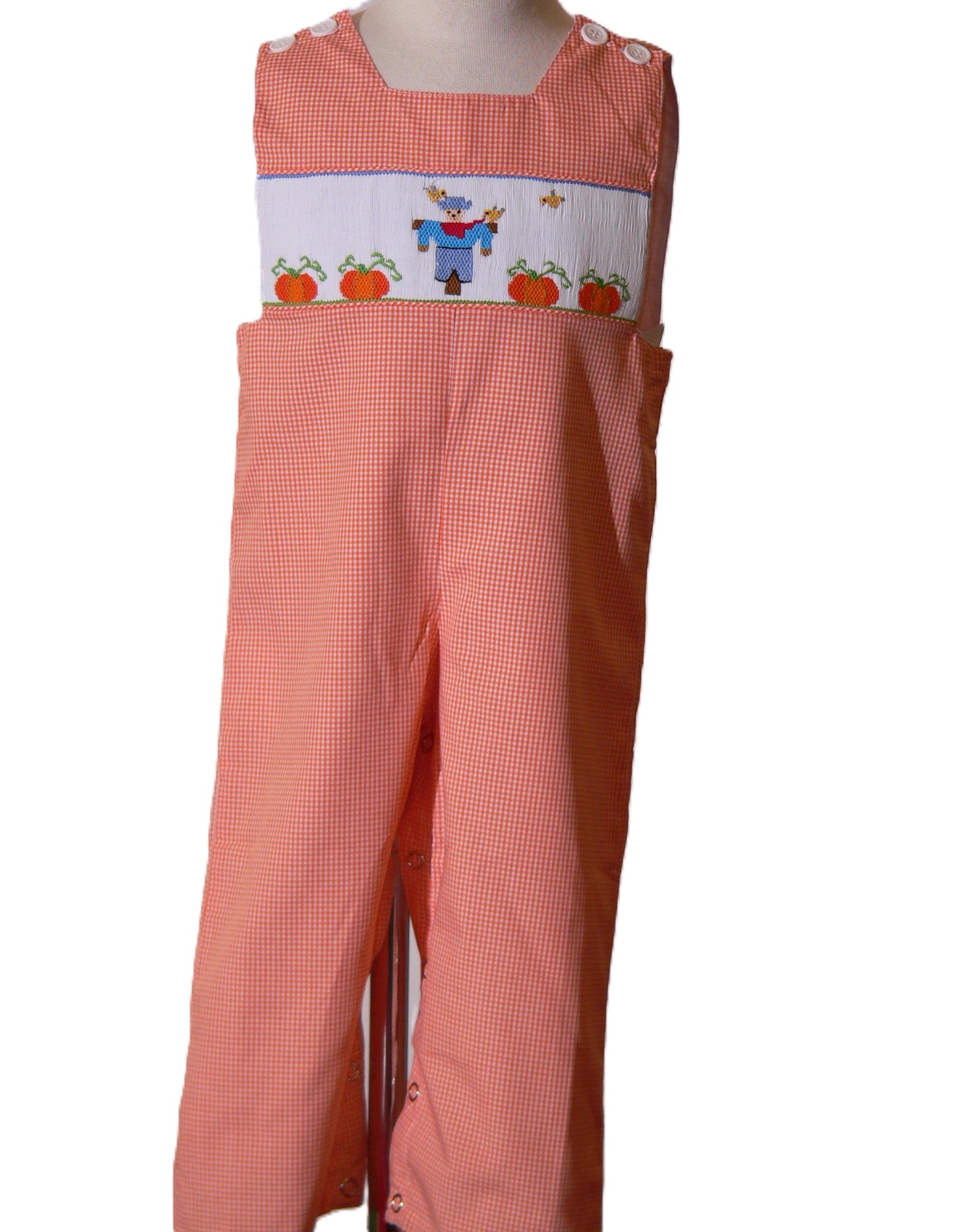 Orange Gingham Boy Long all featuring Scarecrow Hand-Smocked