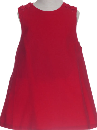 Red Corduroy Girl A-line Dress
