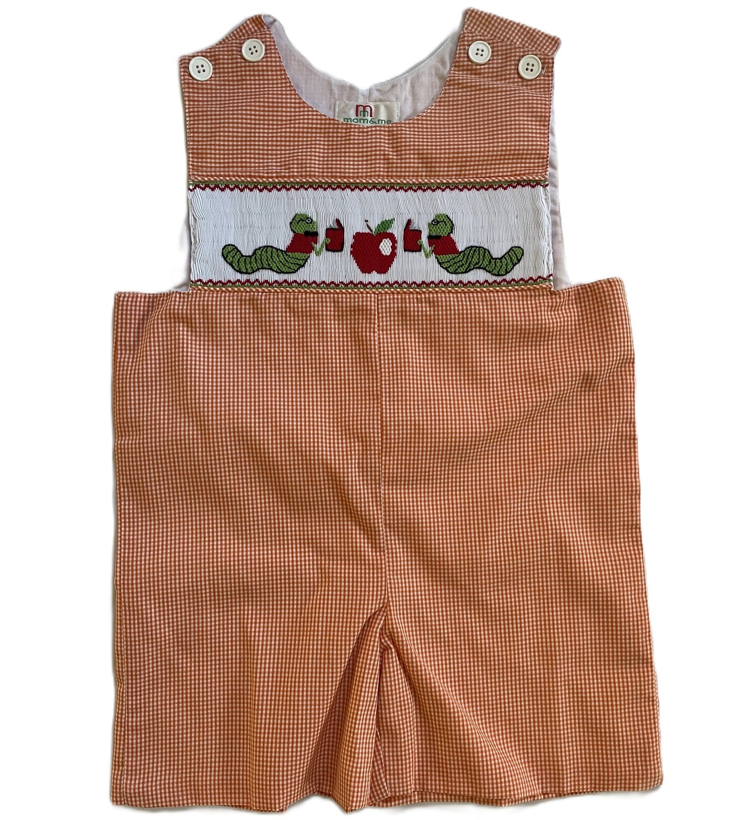 Orange Gingham Boy Jon Jon featuring BOOKWORM Smocked