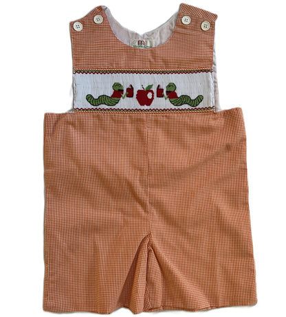 Orange Gingham Boy Jon Jon featuring BOOKWORM Smocked