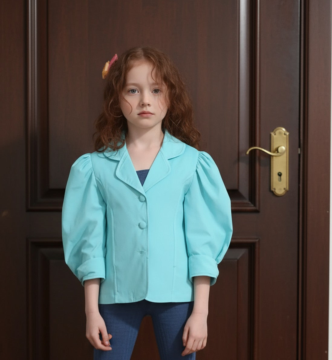 Blue Corduroy Single Breasted Jacket