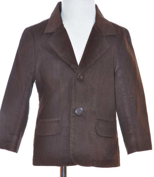 Chocolate Brown Single Breasted Corduroy Jacket