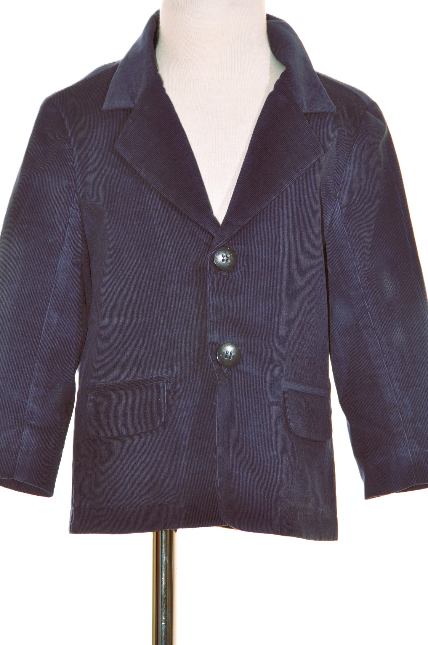 Navy Corduroy Single Breasted Jacket