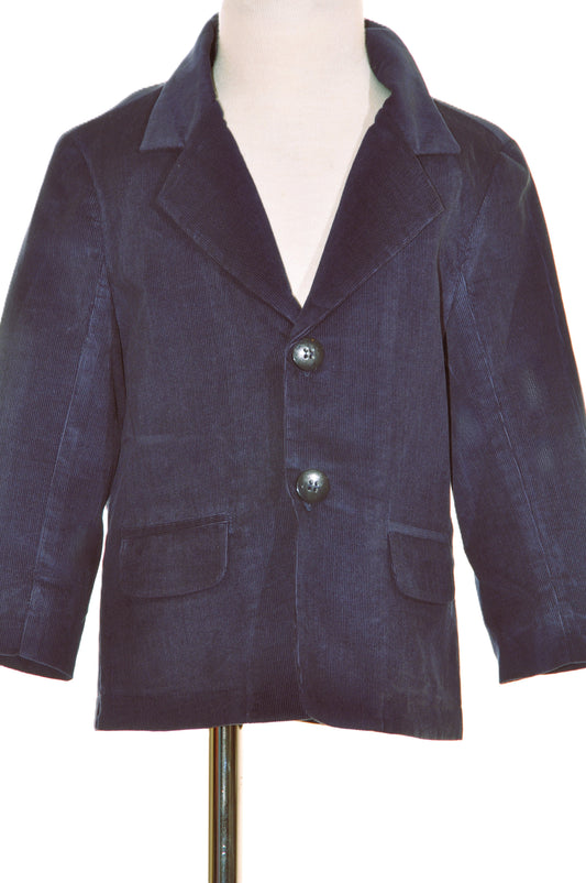 Navy Corduroy Single Breasted Jacket