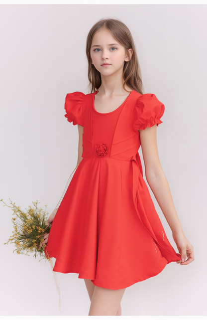 Red Corduroy Girl Dress