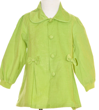 Green Corduroy Single Breasted Jacket with Bows