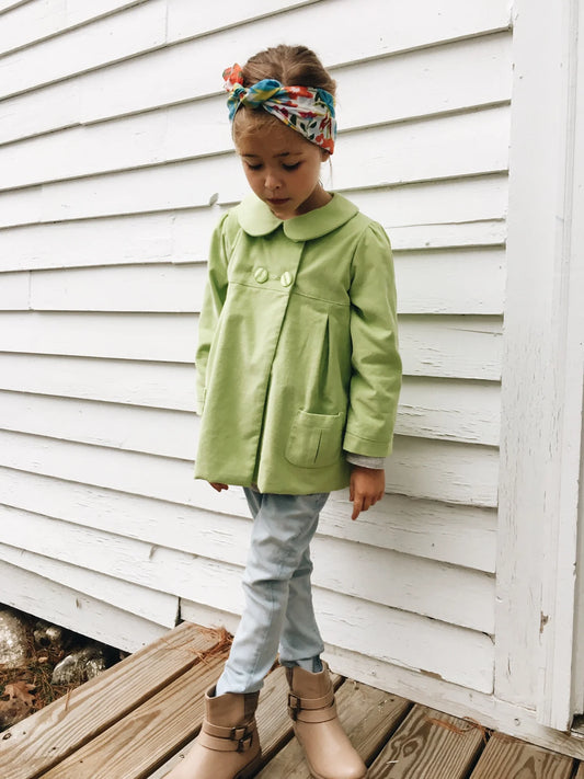 Green Corduroy Single Breasted Jacket with Bows