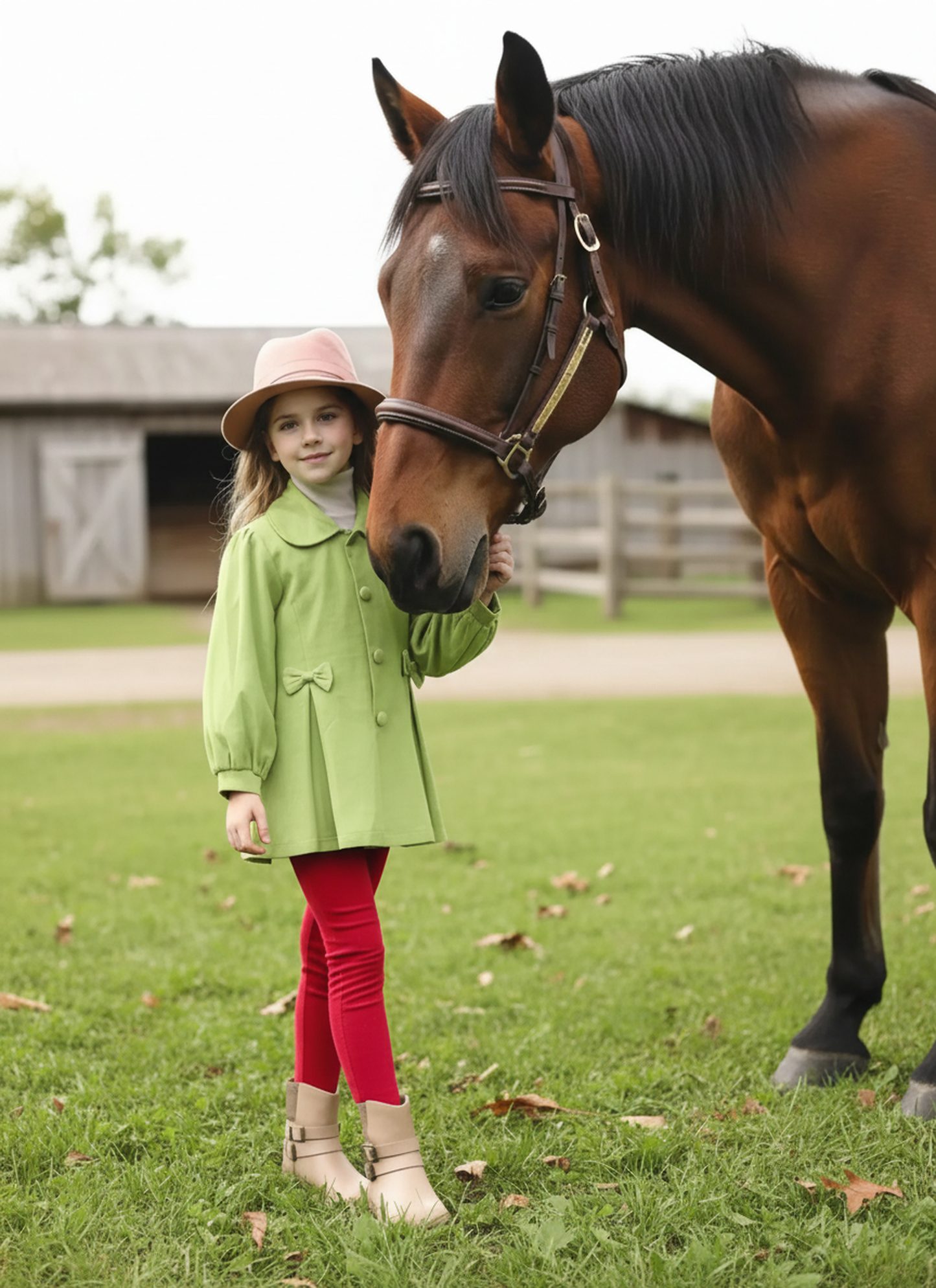 Green Corduroy Single Breasted Jacket with Bows