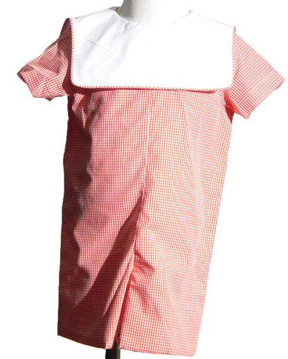 Orange Gingham Jon Jon featuring Squared Collar Monogram able