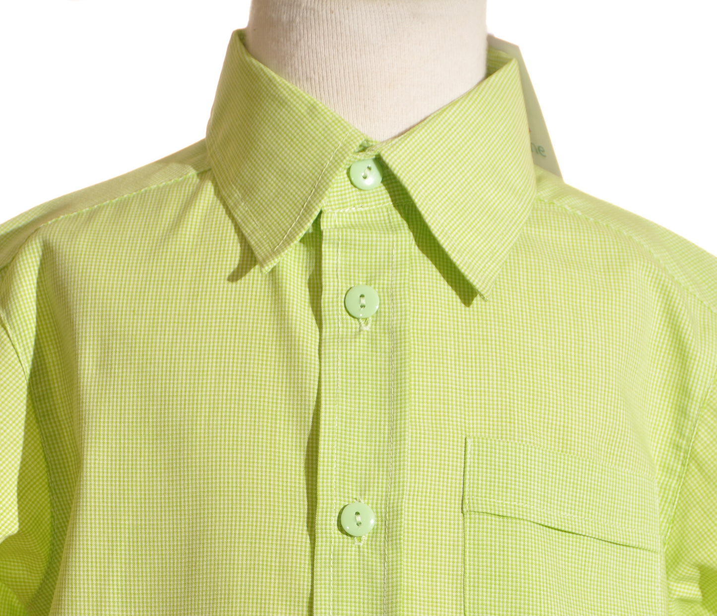 Boys' Green Gingham Short Sleeve Button Down Shirt