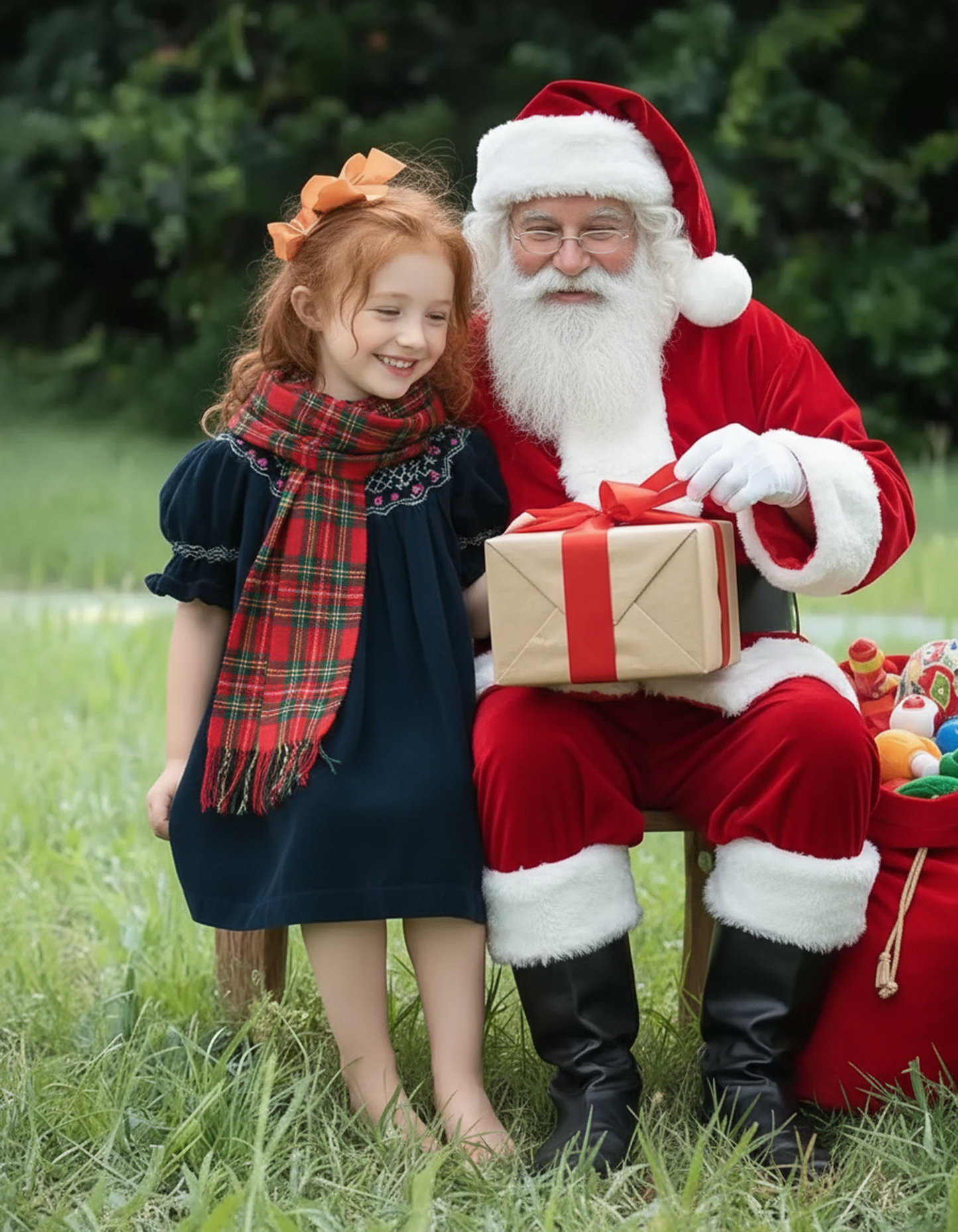 Green Corduroy Smocked with Roses Short Sleeve Bishop Dress