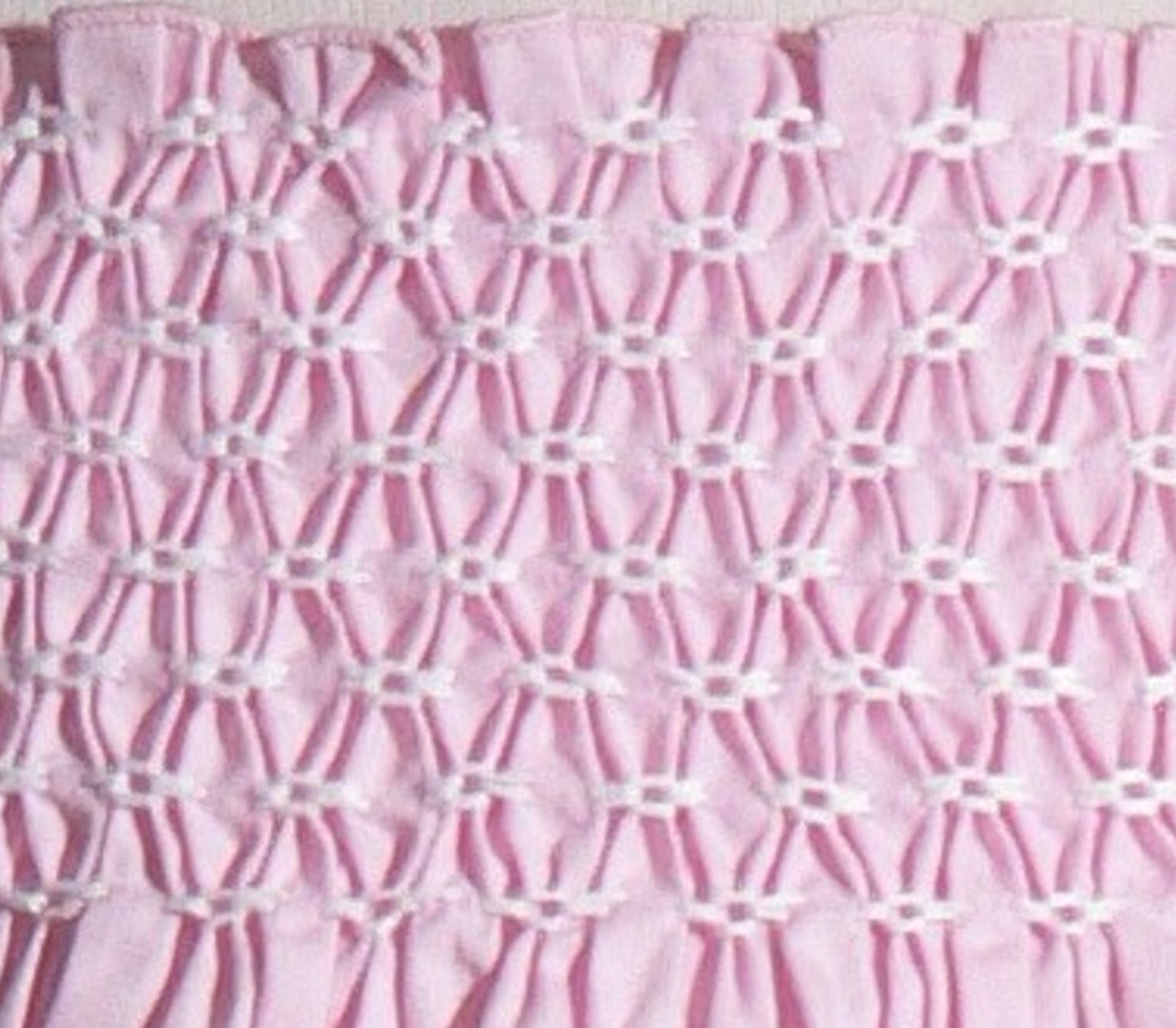 Light Pink Geometric Smocked Sleeveless Top and Ruffle Pants Set