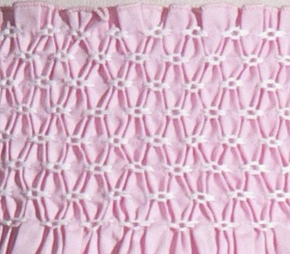Light Pink Geometric Smocked Sleeveless Top and Ruffle Pants Set