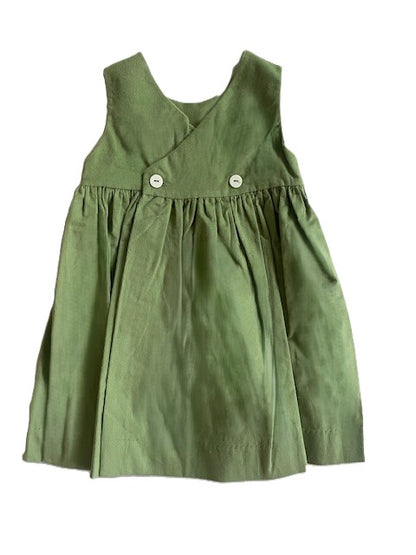 Sage Green Corduroy Rodeo Rider Smocked Dress