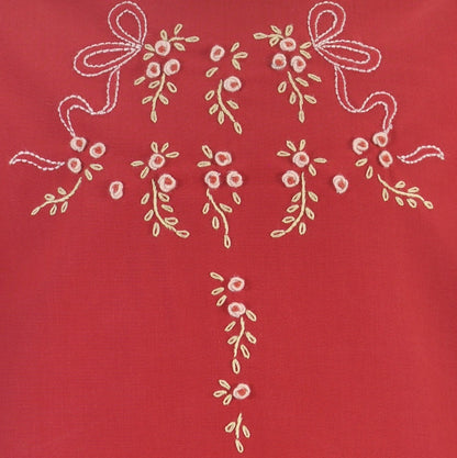 Vintage Christmas Hand Embroidered Flowers Dress