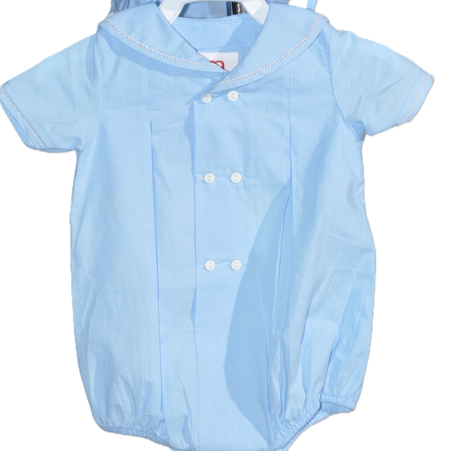 Blue Boys' Sailor Bubble with Buttons and Bonnet