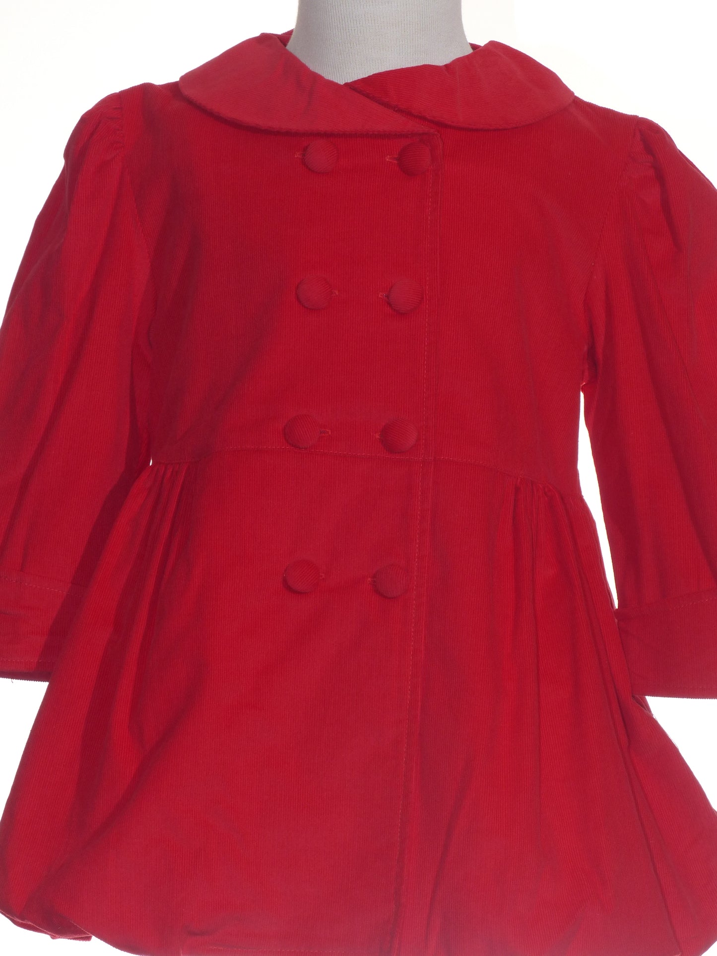 Red Corduroy Double Breasted Coat