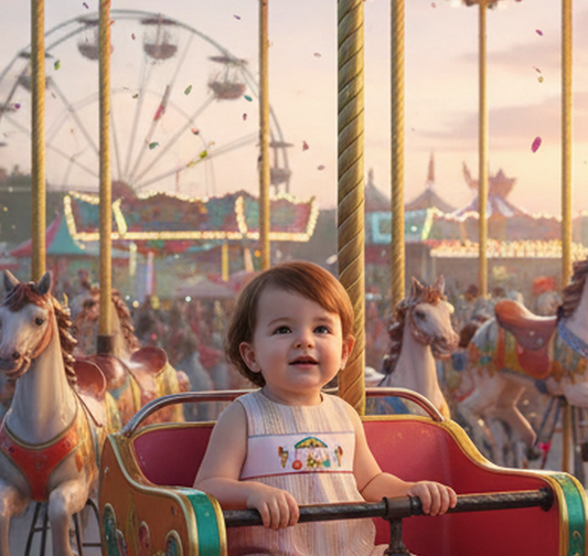 Multi Color Checked Boy Jon Jon featuring CARNIVAL Smocked