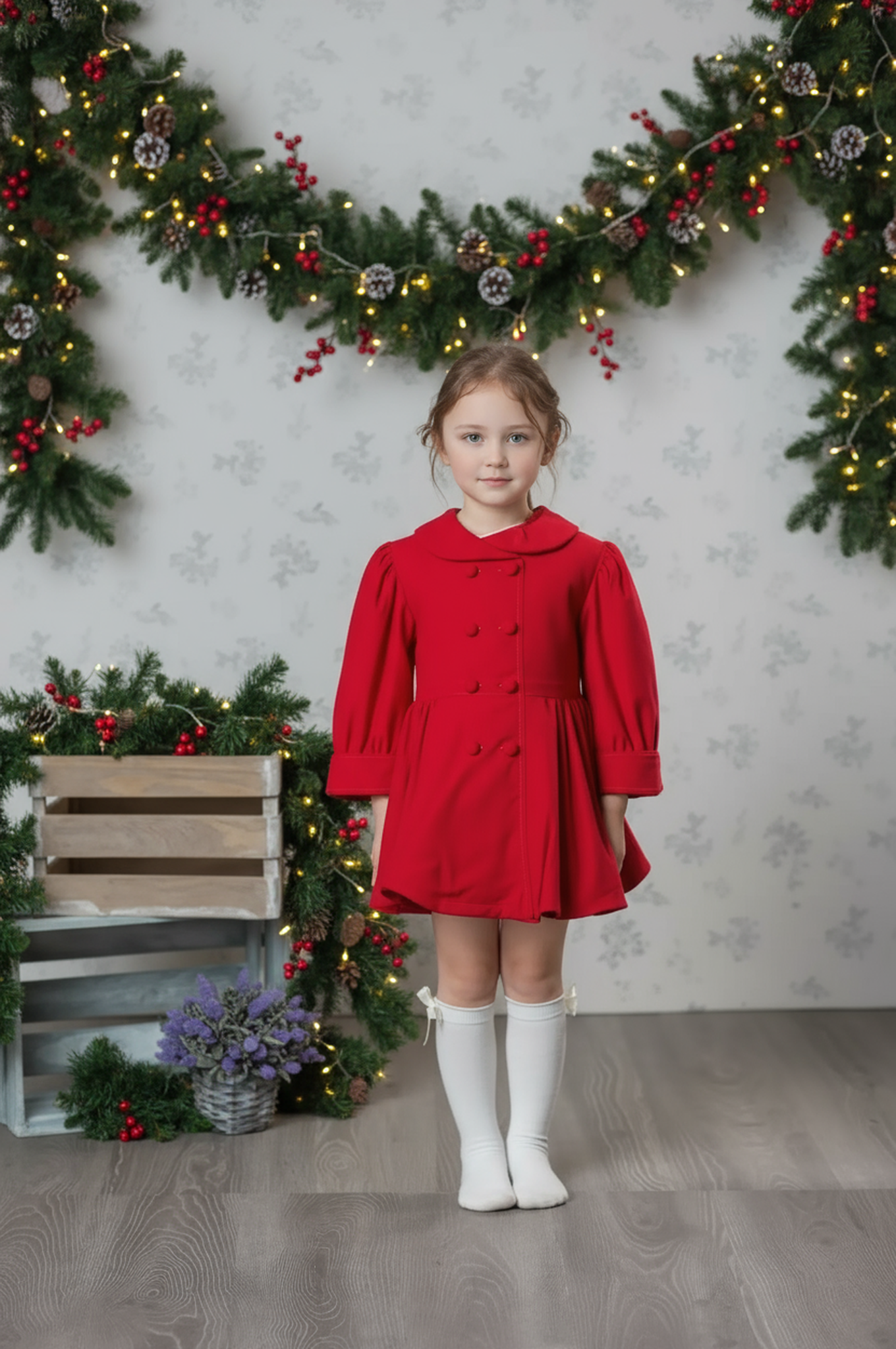 Red Corduroy Double Breasted Coat